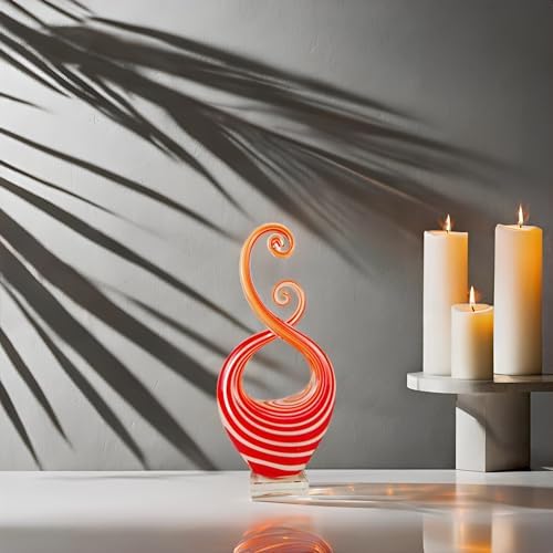 LLAVVD 14 Glass Flag Sculpture with Base Patriotic Decor
