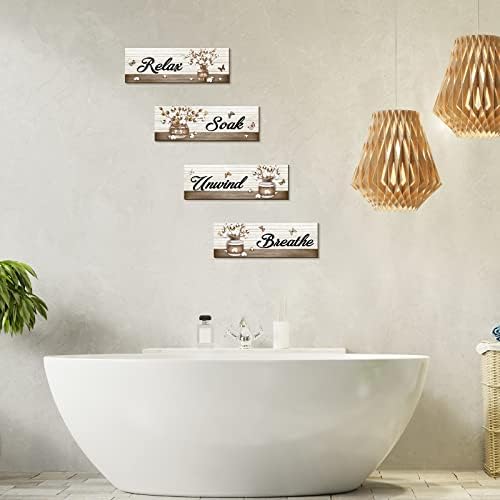 Tradder 4 Pcs Rustic Farmhouse Wall Art Decor Plaques