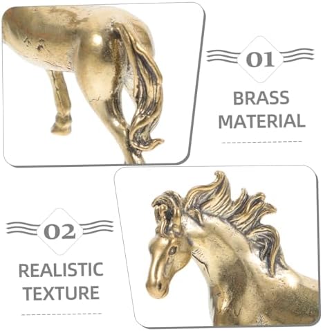 NUOBESTY Chinese Zodiac Horse Fengshui Brass Figurine