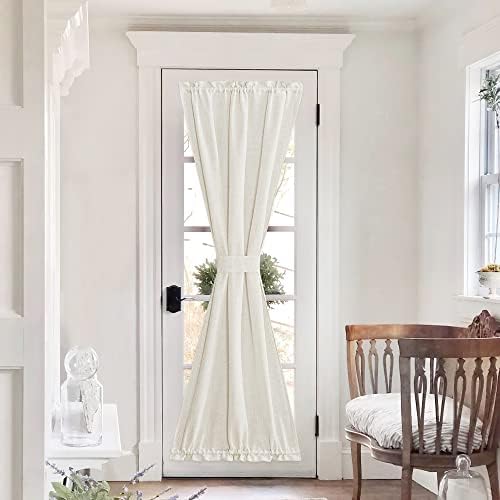 PONY DANCE Door Curtain Panel - Light Cream Linen Blend