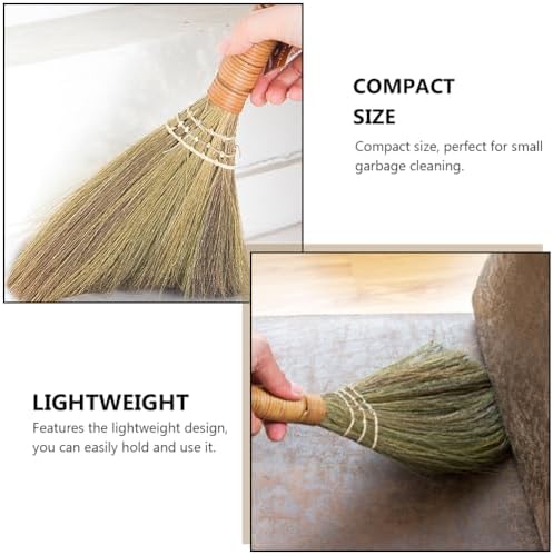 2Pcs Natural Asian Broom for Indoor Sweeping
