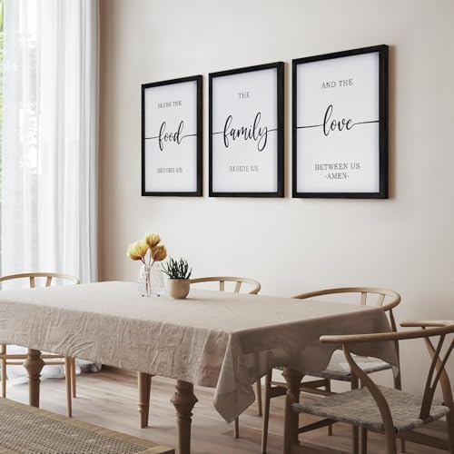 Set of 3 Bless the Food Sign Wall Decor