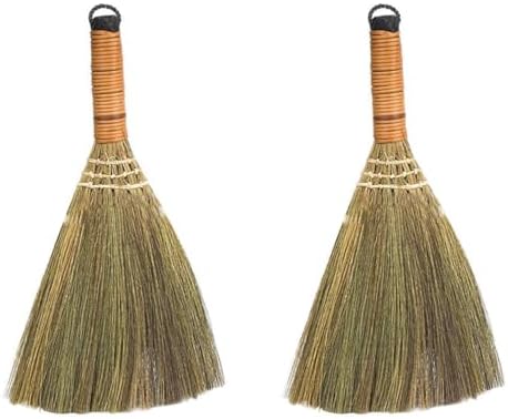 2Pcs Natural Asian Broom for Indoor Sweeping