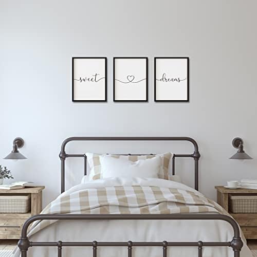 Set of 3 Framed Sweet Dreams Wall Signs 11x14 Black