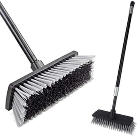 Lanhope Stiff Bristles Push Broom with 496 Inch Telescopic Handle
