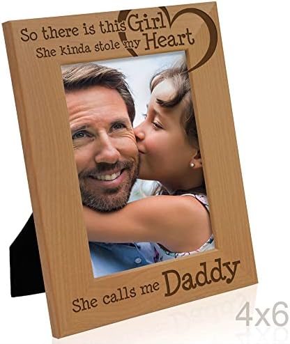 KATE POSH So There Is This Girl Heart Frame Natural Wood 4x6 Vertical