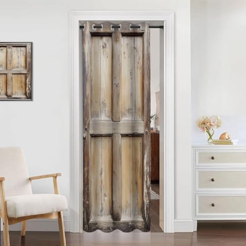 Shixiaoyan Rustic Wooden Door Curtain 34x80