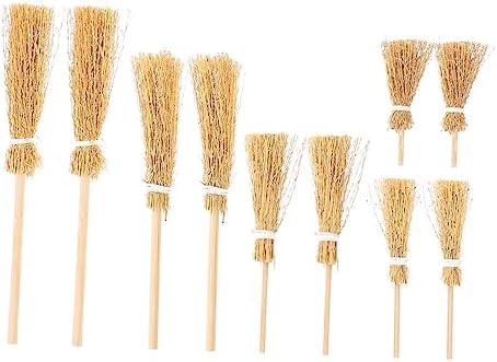 10pcs Mini Broom Ornaments Realistic Playhouse Decoration