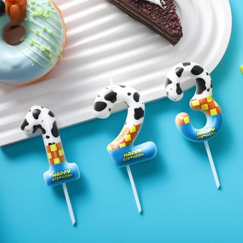 Sel Natural Cartoon Birthday Candles with Toy Inspire Story Design