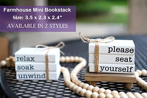 LIVDUCOT Farmhouse Mini Book Set of 3 Reversible