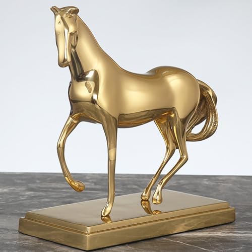 Handmade Bronze Golden Horse Art Statue 8 x 35 x 8