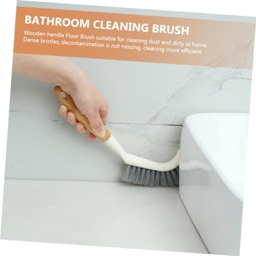 2pcs Floor Brush for Bathroom Cleaning with Wooden Handle