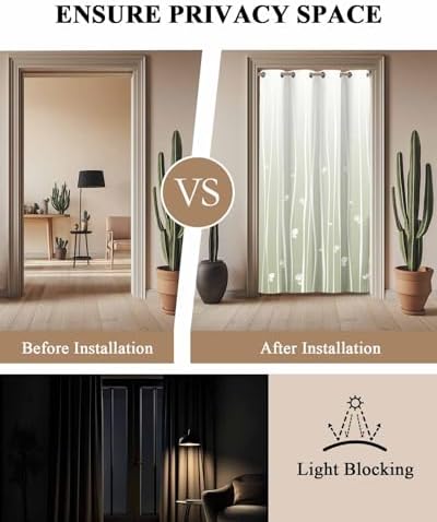 Onekaccu Sage Green Grommet Door Curtain 52x96