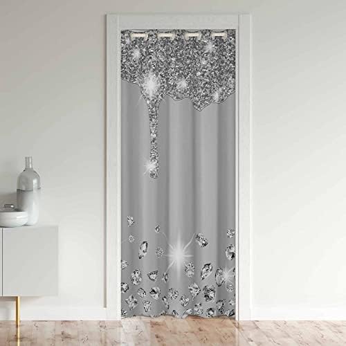 Glitter Print Door Curtain for Privacy and Style