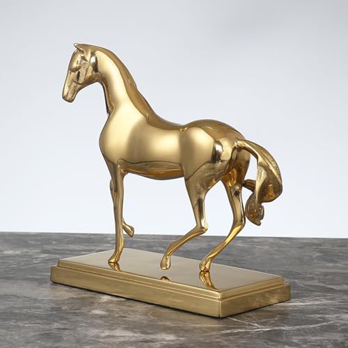 Handmade Bronze Golden Horse Art Statue 8 x 35 x 8