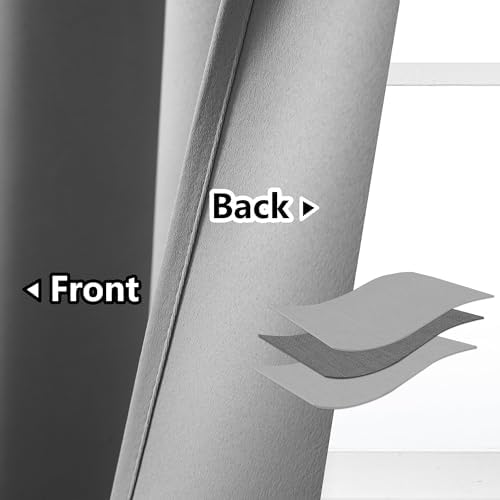 AOSKY Door Curtains - Light Grey Grommet Panels 52x90