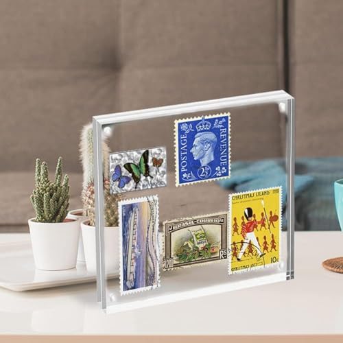 ILYXY 5 Pack 24mm Thick Frameless Acrylic Picture Frames