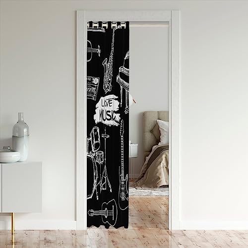 Jejeloiu Guitar Door Curtain with Musical Design