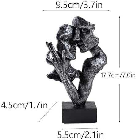 Resin Couples Kiss Sculpture Abstract Romantic Home Decor