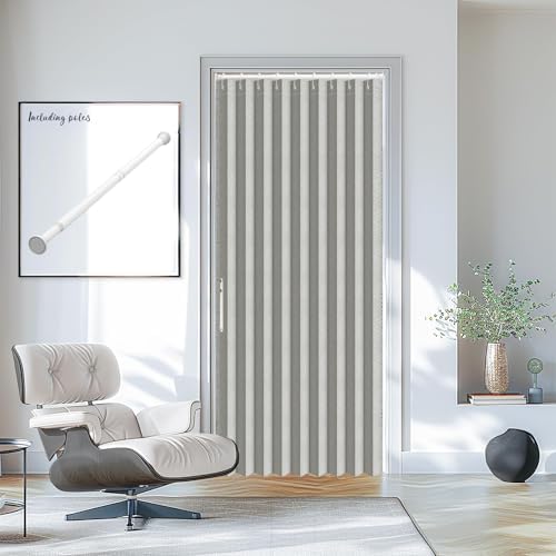 AJAZZ Interior Magnetic Door Curtain with Rod 1 Pack Grey