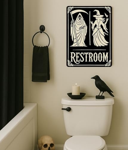 Grim Reaper Witch Bathroom Decor Sign 11x83 in