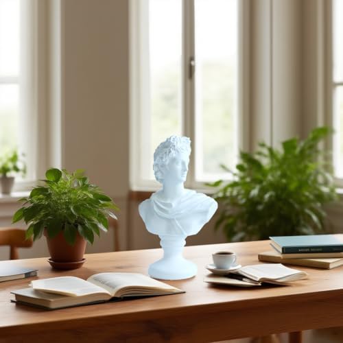 115inch Greek Apollo Bust Sculpture White 1