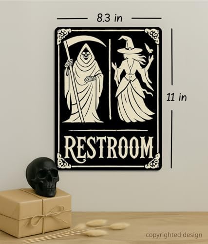 Grim Reaper Witch Bathroom Decor Sign 11x83 in