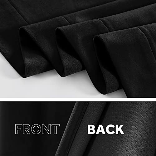 NICETOWN Black Velvet Panel Curtain 96 Inch