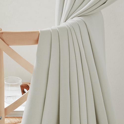 NICETOWN Faux Linen Curtains 2 Panels 90 Inches Long for Doorway