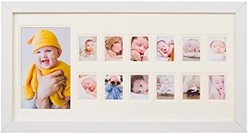 WOOD SIDE ORBIS My First Year Baby Keepsake Frame - White