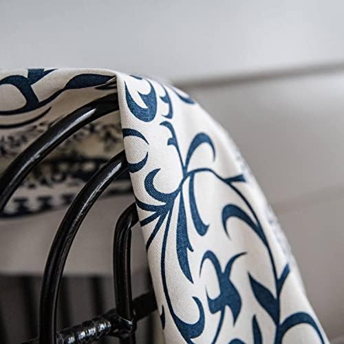 VOGOL Boho Curtains 59x94 Inch Navy Blue on Beige 1