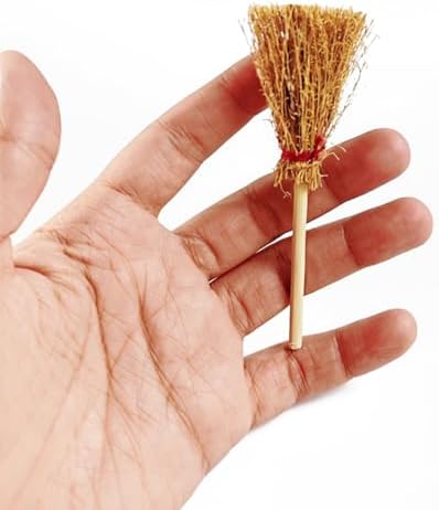 GXXMEI 20PCS Mini Halloween Brooms with Red Ropes