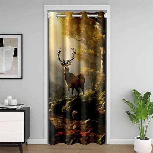 Feelyou Deer Door Curtain 42x80 Room Darkening Privacy Panel