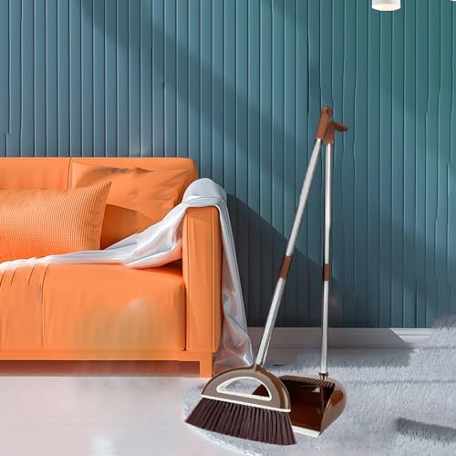 CENGNIAN Upright Dust Pan and Broom Set 180 Rotatable