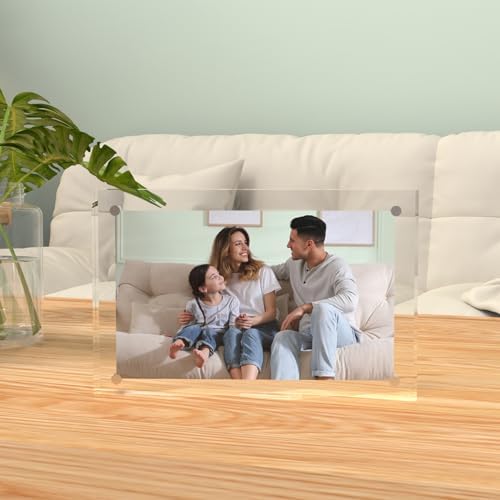ILYXY 3 Pack 24mm Thick Frameless Acrylic Picture Frames