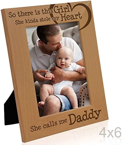 KATE POSH So There Is This Girl Heart Frame Natural Wood 4x6 Vertical
