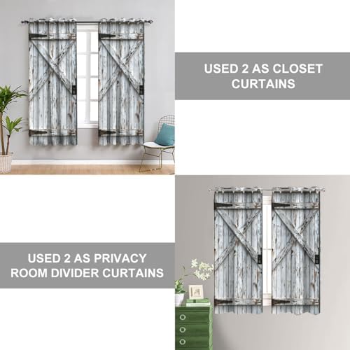 Shixiaoyan Rustic Barn Door Curtain 34x80 Inches Panel