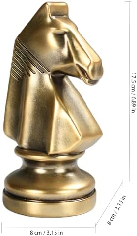 KalyZrts Chess Knight King Queen Gold Statue Decor