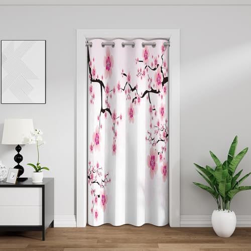 Leyiyi Cherry Blossom Door Curtain 34x80 Inch 1 Panel