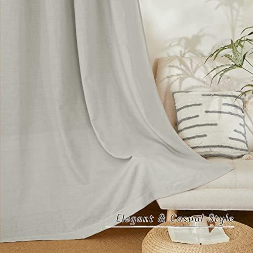 NICETOWN Gray Linen Curtains 95 Long for Boys Room
