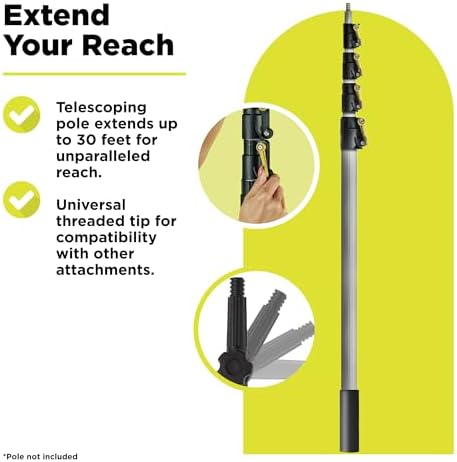 DOCAZOO Scrub Brush Set with 7-30 Ft Extension Pole