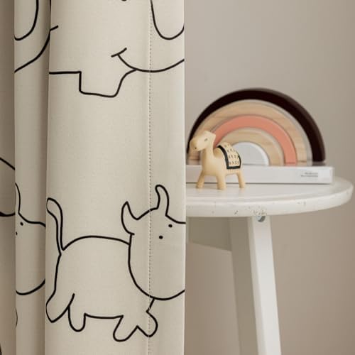 Cartoon Animal Blackout Curtains for Kids Bedroom