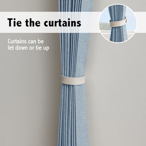 AJAZZ Blackout Doorway Curtains 1 Panel Blue 98 W x 84 L