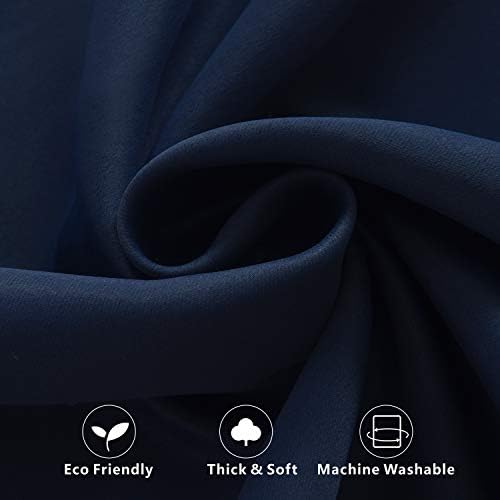 Aquazolax Door Curtains 72 Inch Blackout Thermal Panel with Tieback
