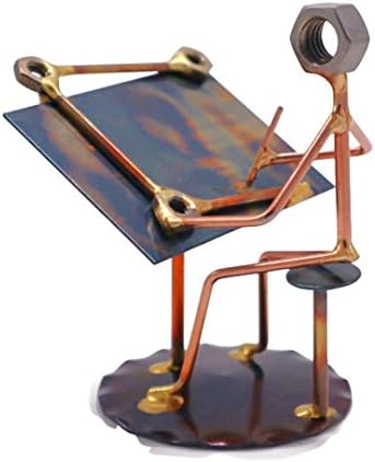 Draftsman Handmade Metal Art Figurine Desk Accessory Trophy
