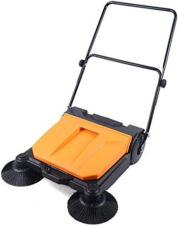 Netcoin 26 Inch Hand Push Floor Sweeper with 2 Brooms