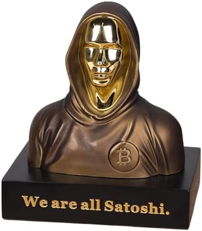Handmade 4 BTC Satoshi Nakamoto Sculpture Resin Statue