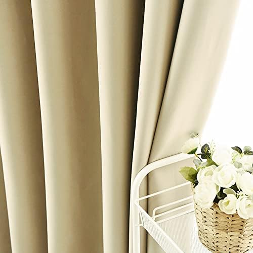 AiFish Beige Door Curtain Panel 78 Inches Grommet Blackout