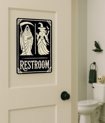 Grim Reaper Witch Bathroom Decor Sign 11x83 in