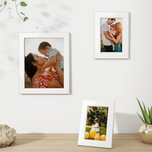 Fun Memories 4x6 Picture Frame - White Enamel Glass with Silver Metal Edge